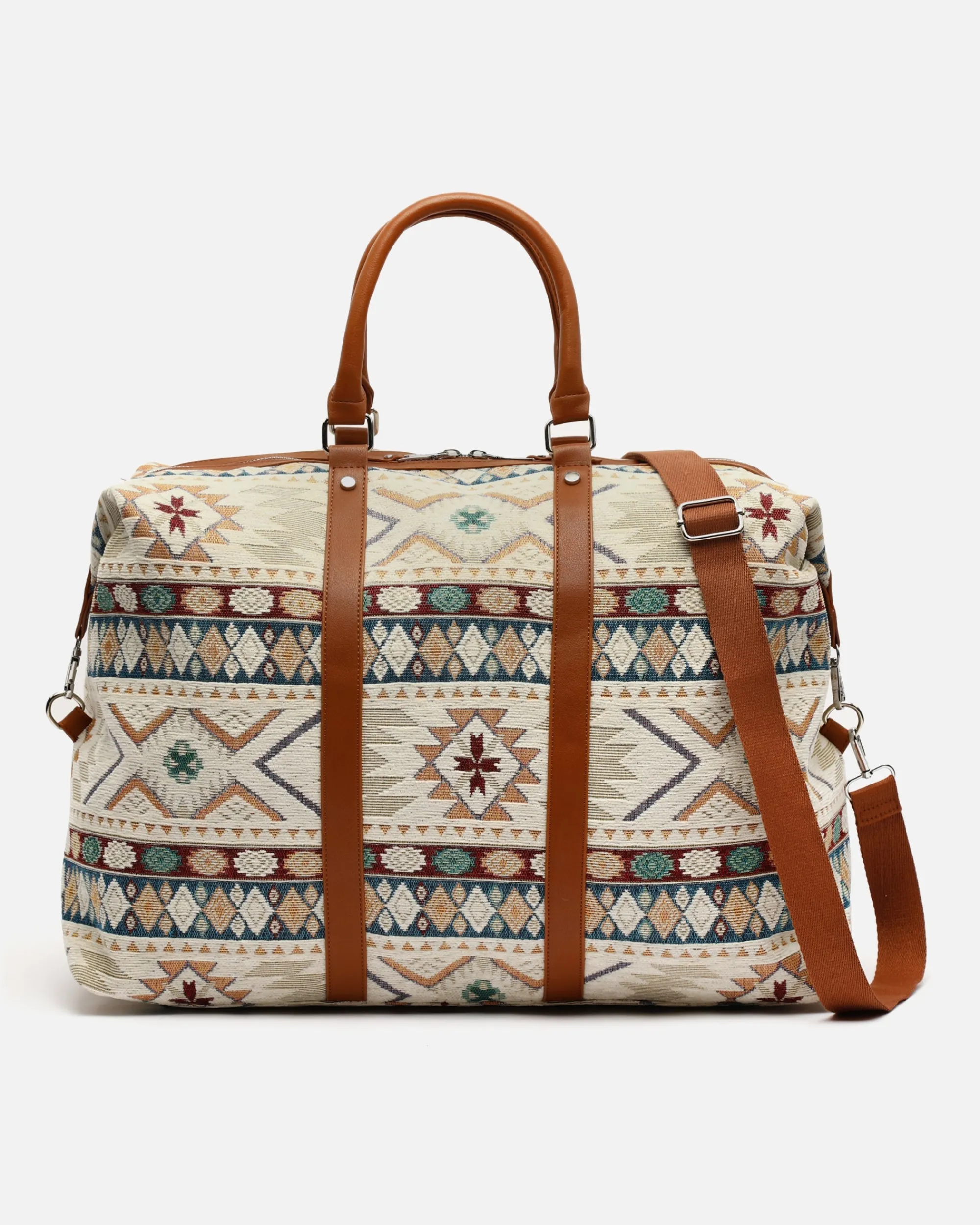 Misako Bolsa fin de semana con estampado jacquard y bandolera extraíble