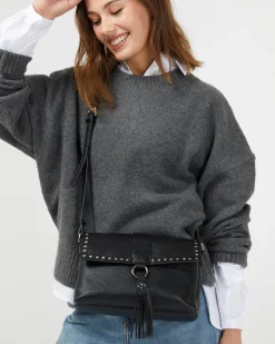 Misako Bolso bandolera con solapa y detalles metálicos
