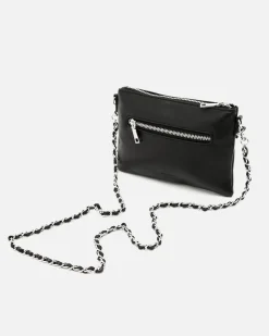 Misako Bolso bandolera de fiesta pequeño con doble cadena extraíble y detalles metálicos