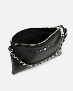 Misako Bolso bandolera de fiesta pequeño con doble cadena extraíble y detalles metálicos