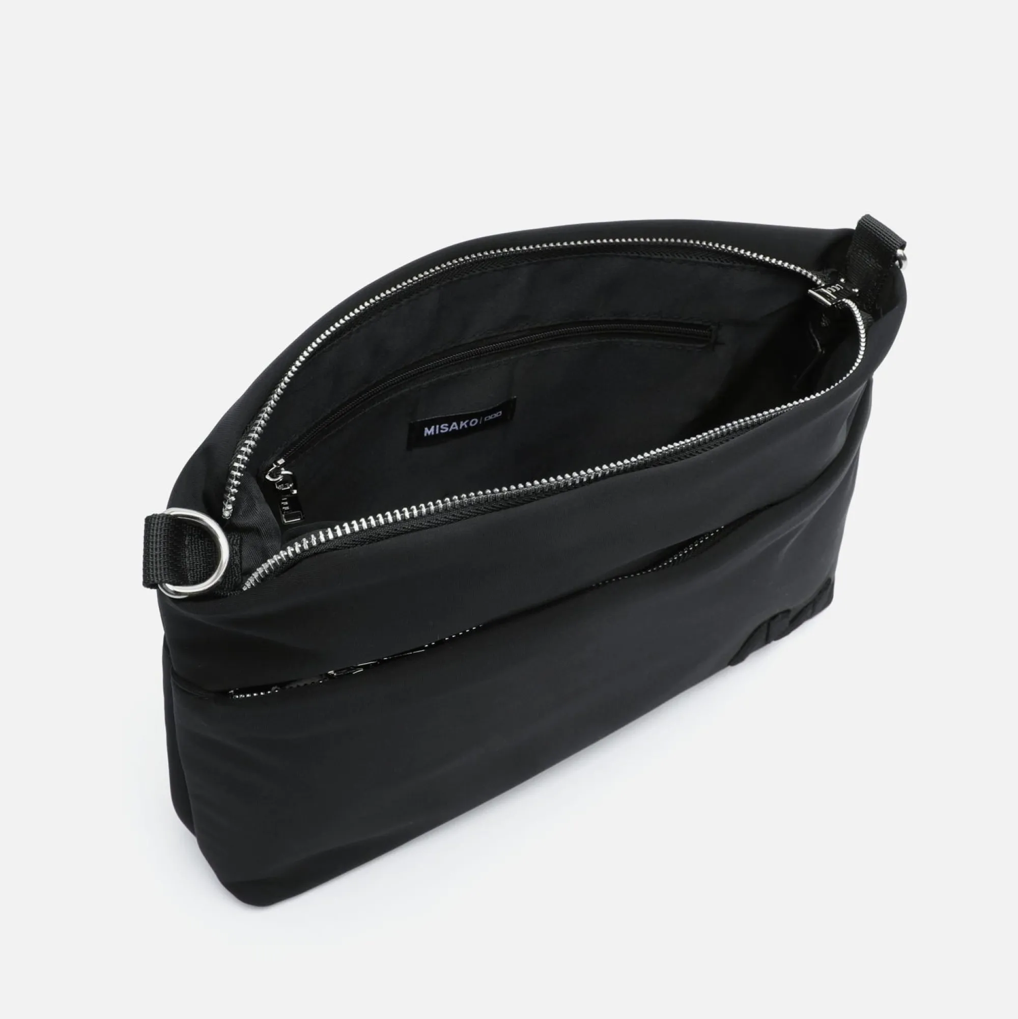 Misako Bolso bandolera de nylon con textura de neopreno
