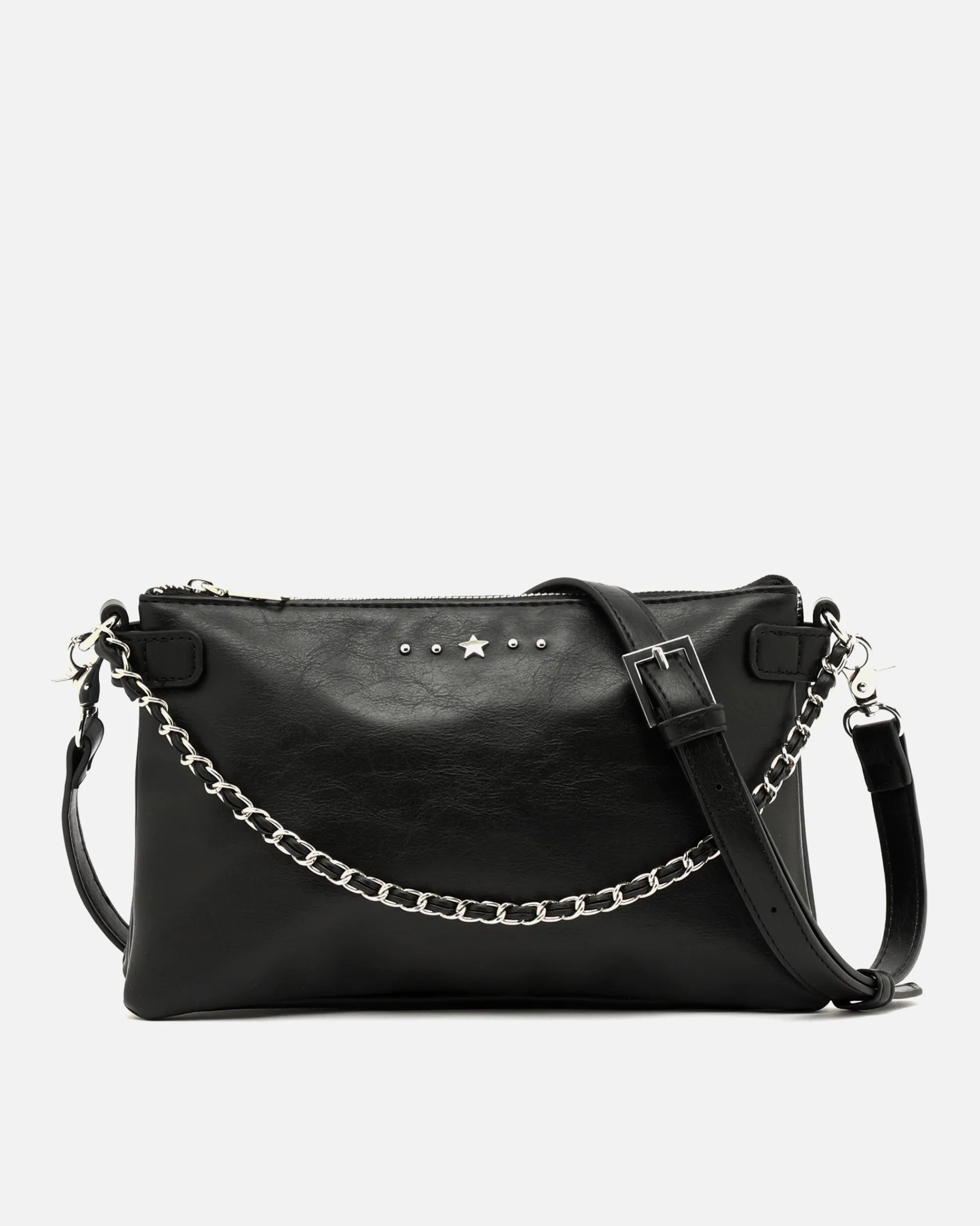 Misako Bolso bandolera pequeño con doble cadena extraíble y detalles metálicos