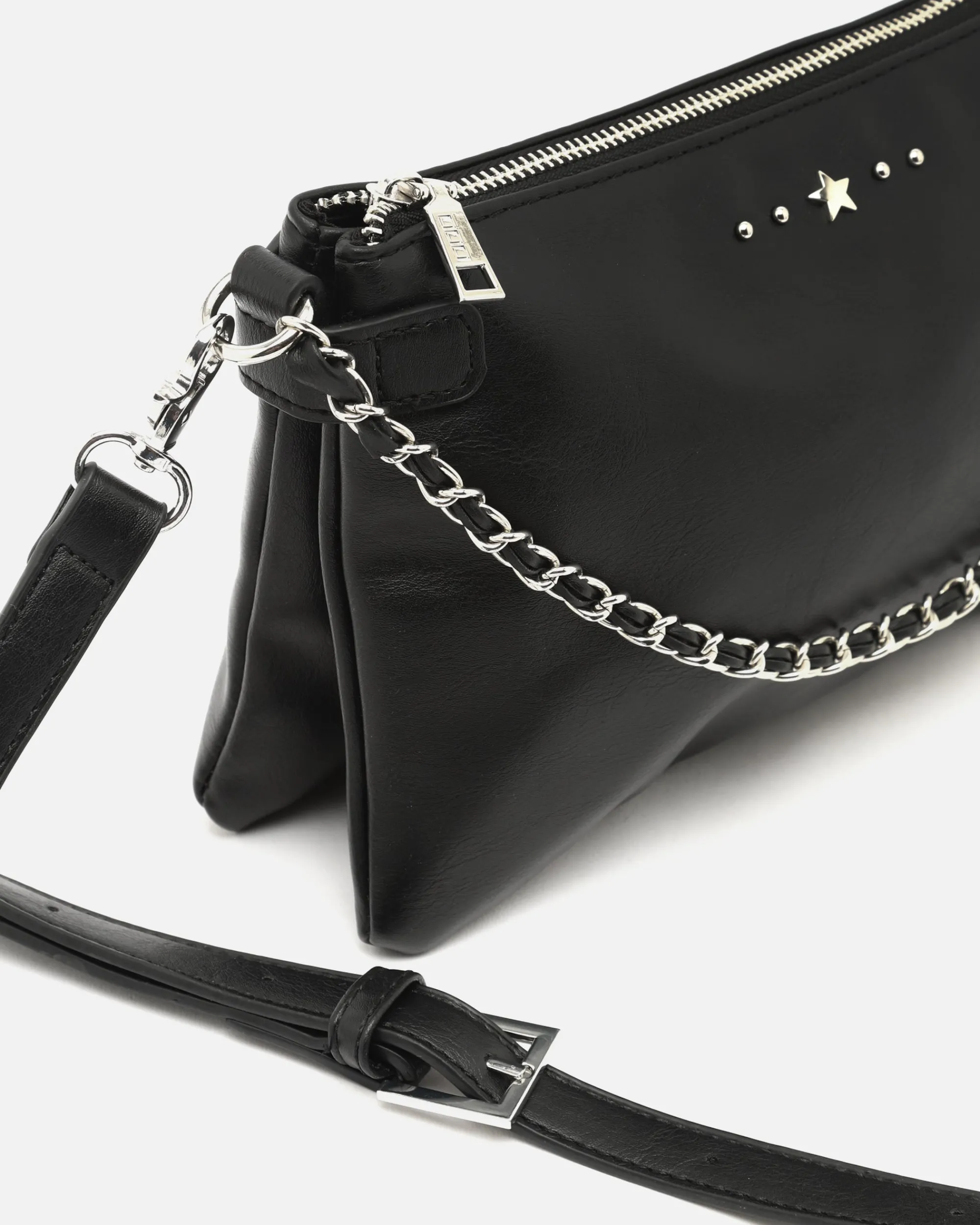 Misako Bolso bandolera pequeño con doble cadena extraíble y detalles metálicos