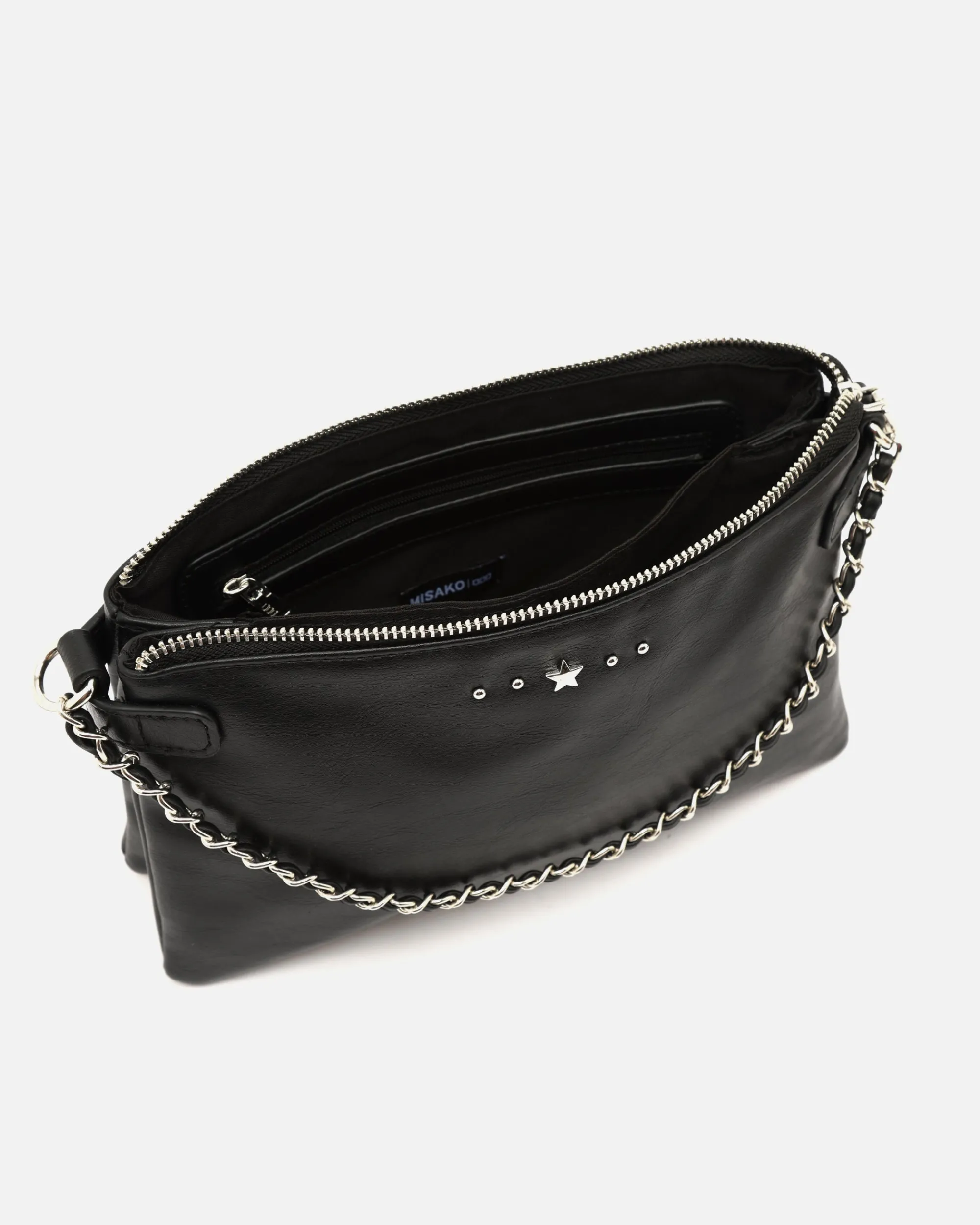 Misako Bolso bandolera pequeño con doble cadena extraíble y detalles metálicos