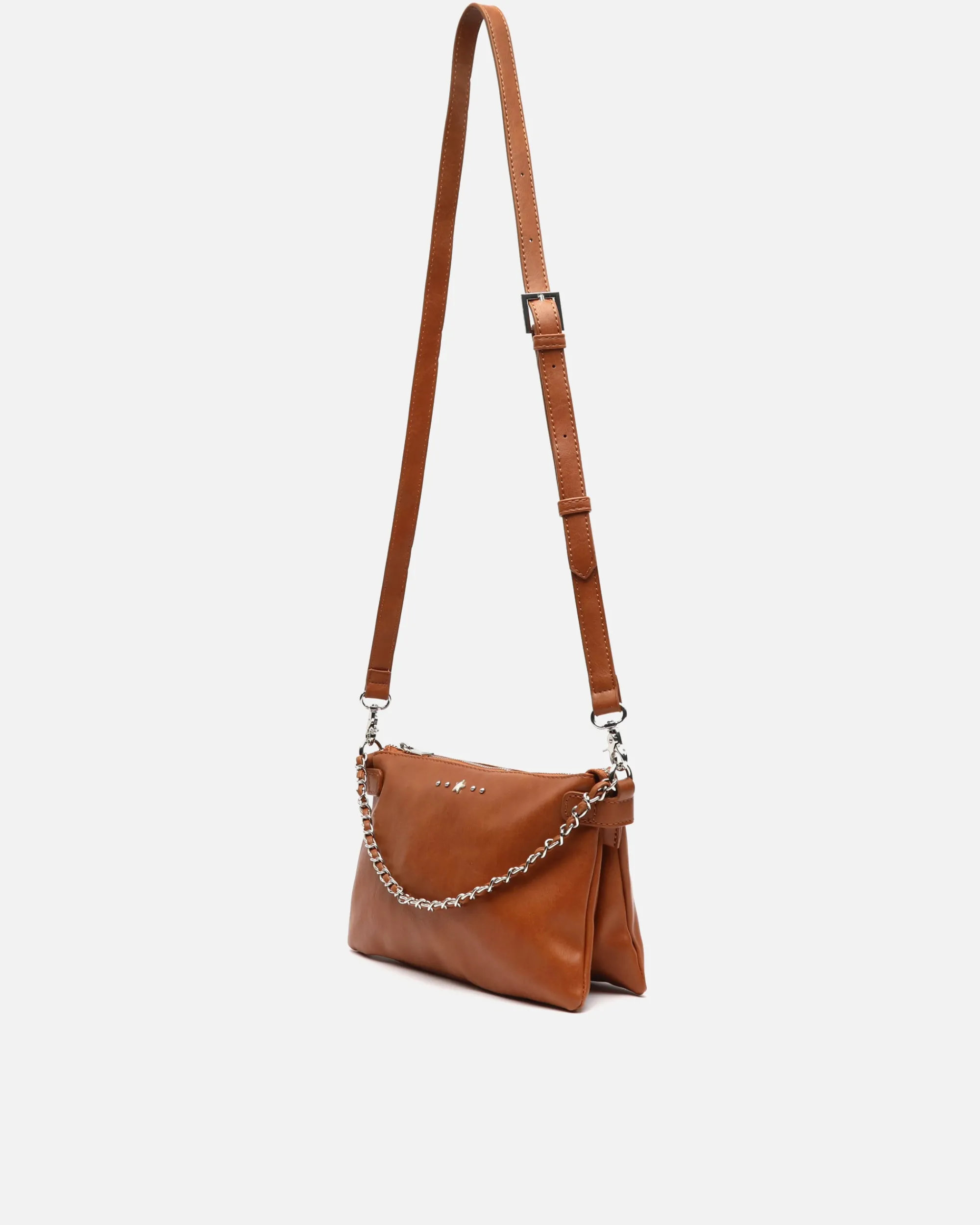 Misako Bolso bandolera pequeño con doble cadena extraíble y detalles metálicos
