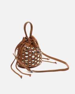 Misako Bolso bucket efecto ante con tachas