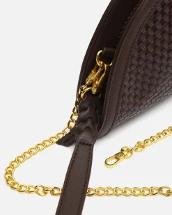 Misako Bolso de fiesta en media luna trenzado con asa bandolera extraíble