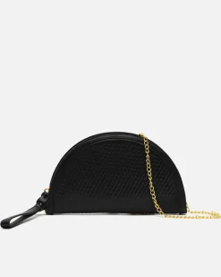 Misako Bolso de fiesta en media luna trenzado con asa bandolera extraíble