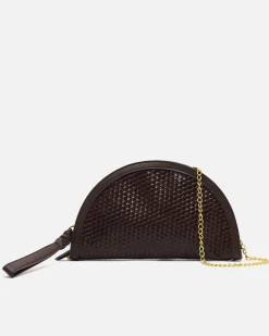 Misako Bolso de fiesta en media luna trenzado con asa bandolera extraíble
