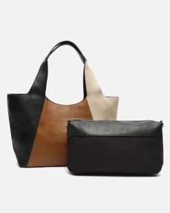 Misako Bolso de hombro tricolor con asa bandolera extraíble