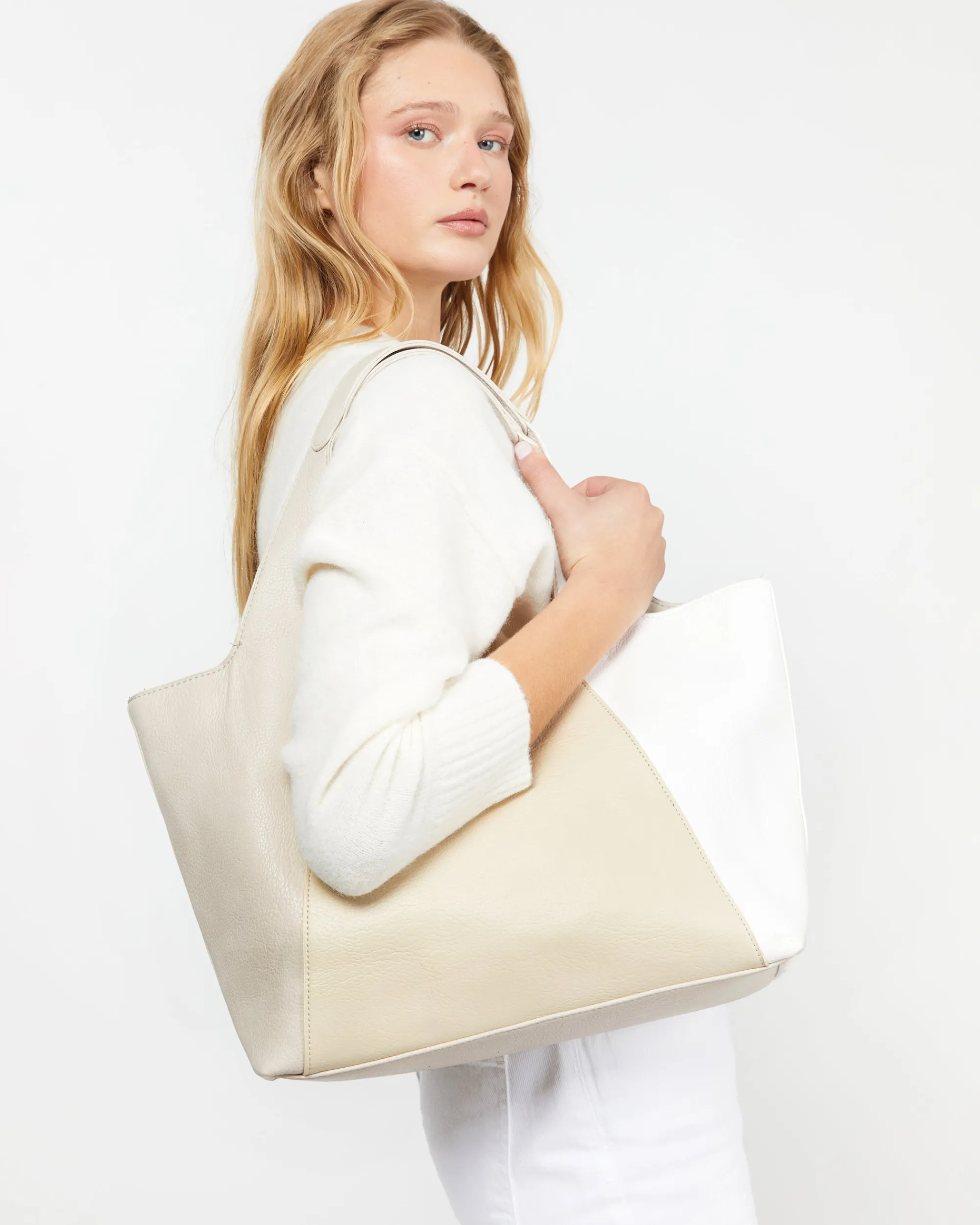 Misako Bolso de hombro tricolor con asa bandolera extraíble