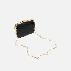 Misako Bolso de mano de fiesta con correa animal print metalizado