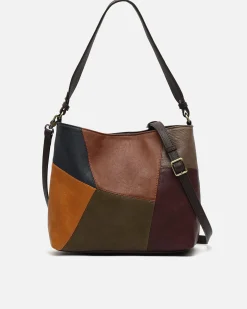 Misako Bolso hobo estampado patchwork con neceser extraíble