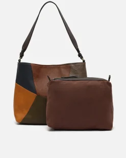 Misako Bolso hobo estampado patchwork con neceser extraíble