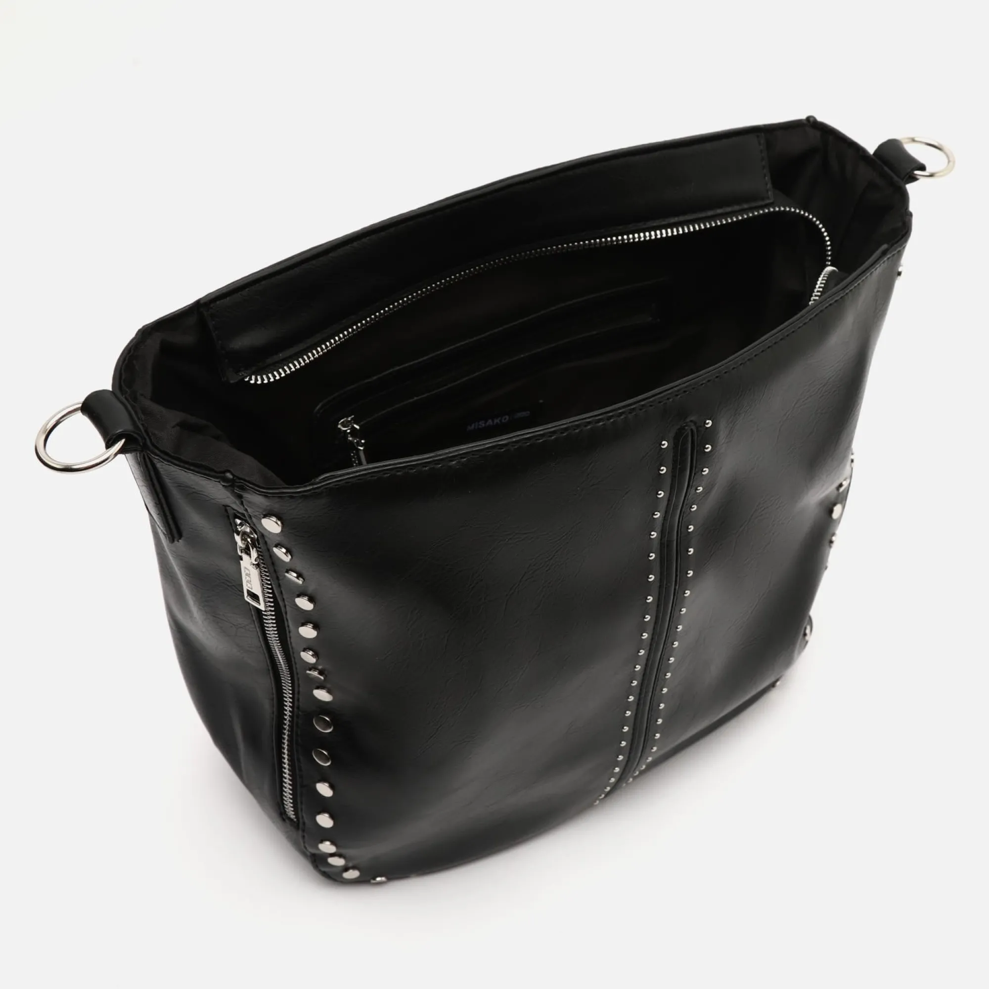 Misako Bolso hobo grande con asa bandolera extraíble y detalles metálicos