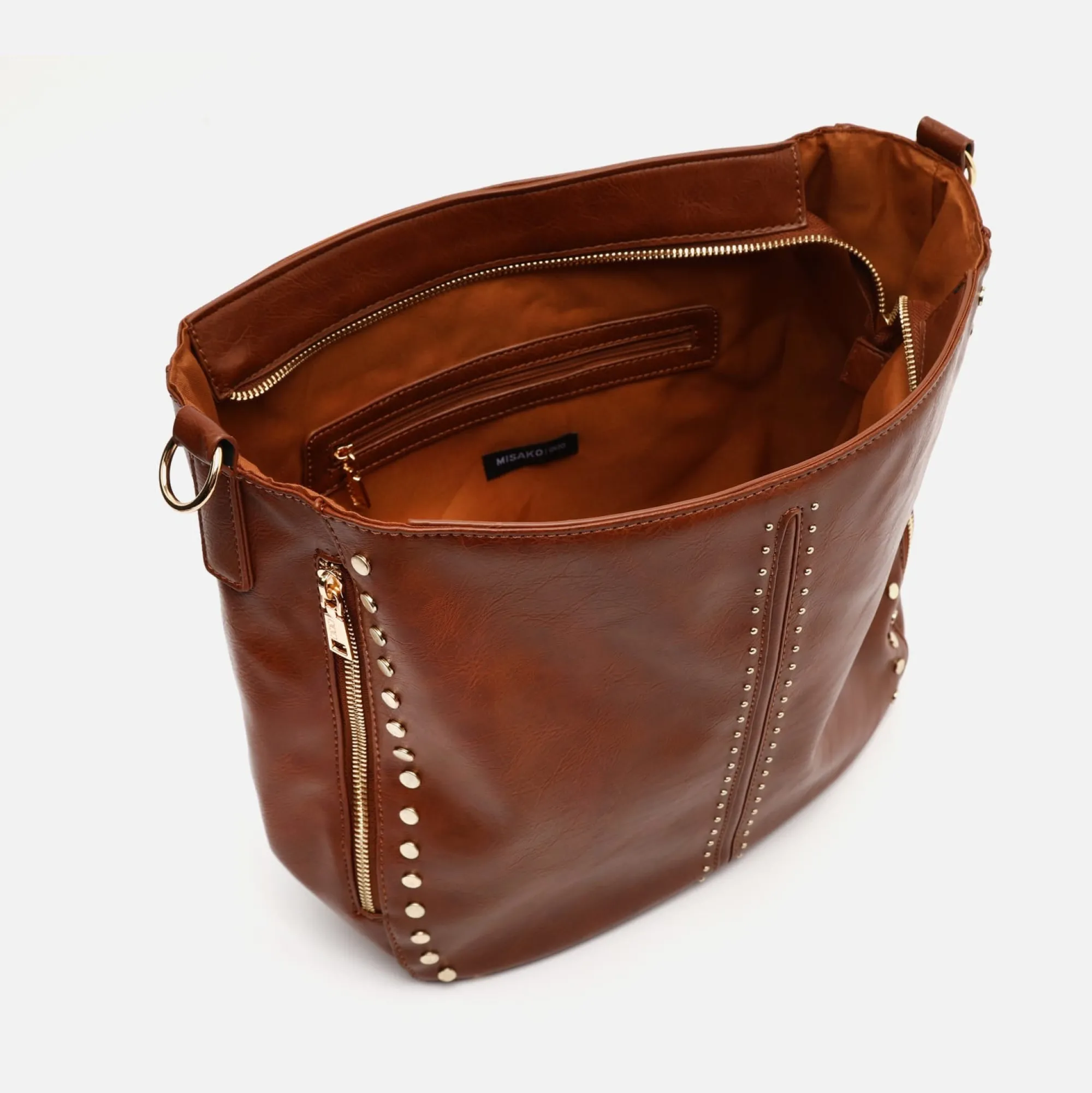 Misako Bolso hobo grande con asa bandolera extraíble y detalles metálicos