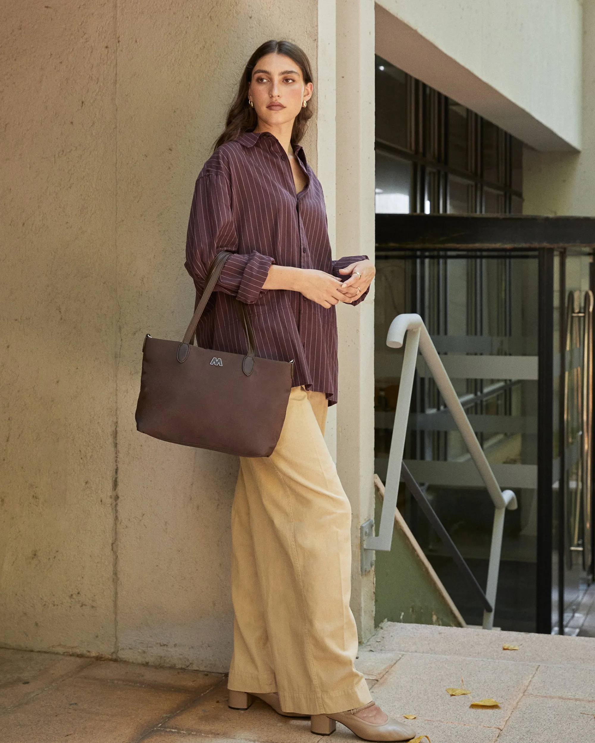Misako Bolso shopper de nylon con asa bandolera extraíble