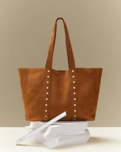 Misako Bolso shopper grande efecto ante con neceser extraíble y detalles metálicos