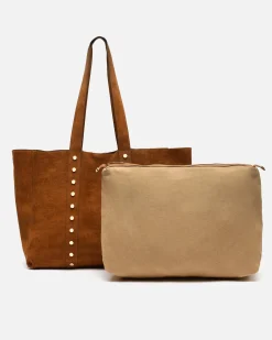Misako Bolso shopper grande efecto ante con neceser extraíble y detalles metálicos