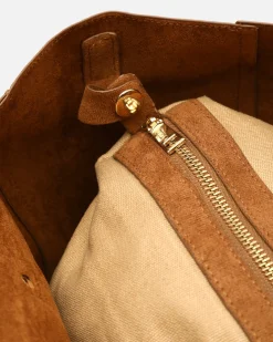 Misako Bolso shopper grande efecto ante con neceser extraíble y detalles metálicos