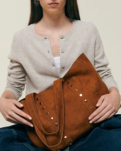 Misako Bolso shopper grande efecto ante con neceser extraíble y detalles metálicos