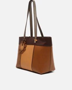 Misako Bolso shopper grande tricolor con detalle colgante