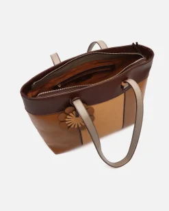 Misako Bolso shopper grande tricolor con detalle colgante