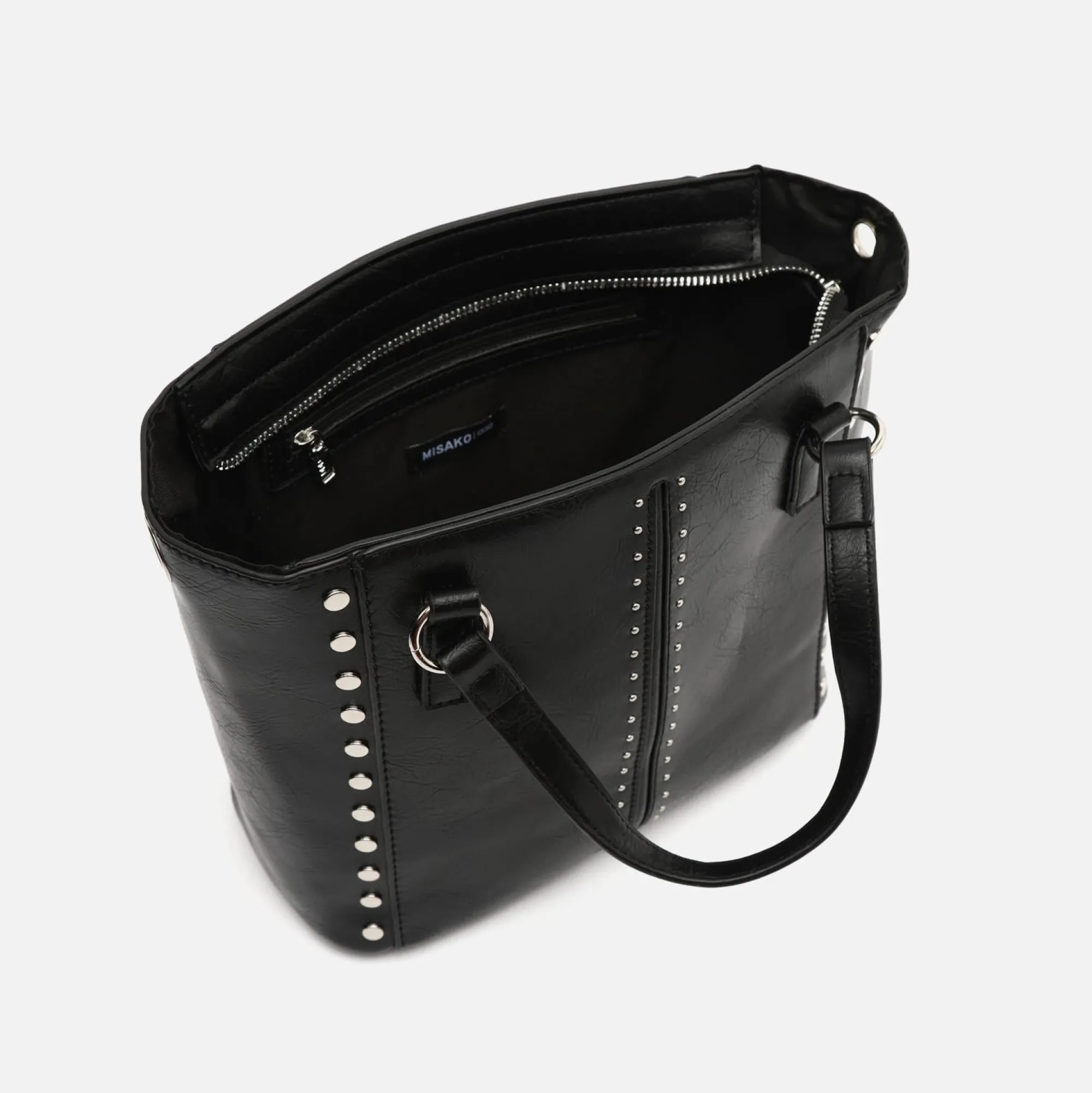 Misako Bolso tote mediano con asa bandolera extraíble y detalles metálicos