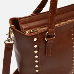 Misako Bolso tote mediano con asa bandolera extraíble y detalles metálicos