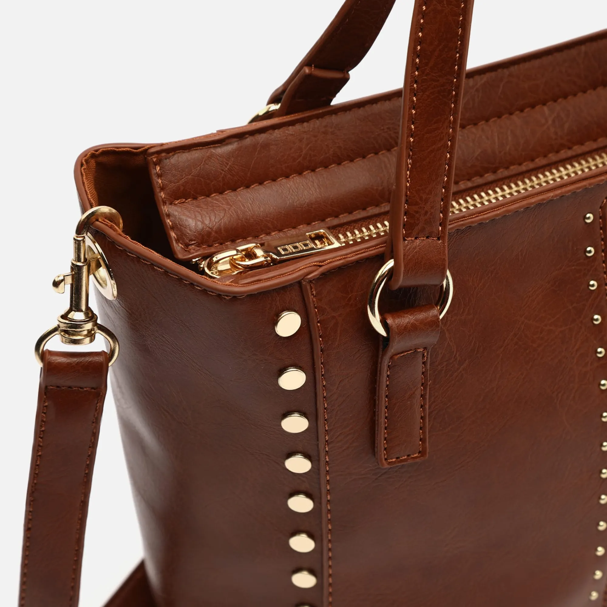 Misako Bolso tote mediano con asa bandolera extraíble y detalles metálicos
