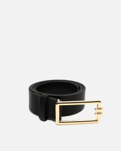 Hombre Misako Cinturón liso con hebilla rectangular