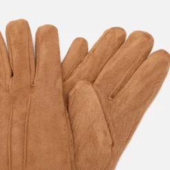 Misako Guantes de antelina con puño efecto pelo
