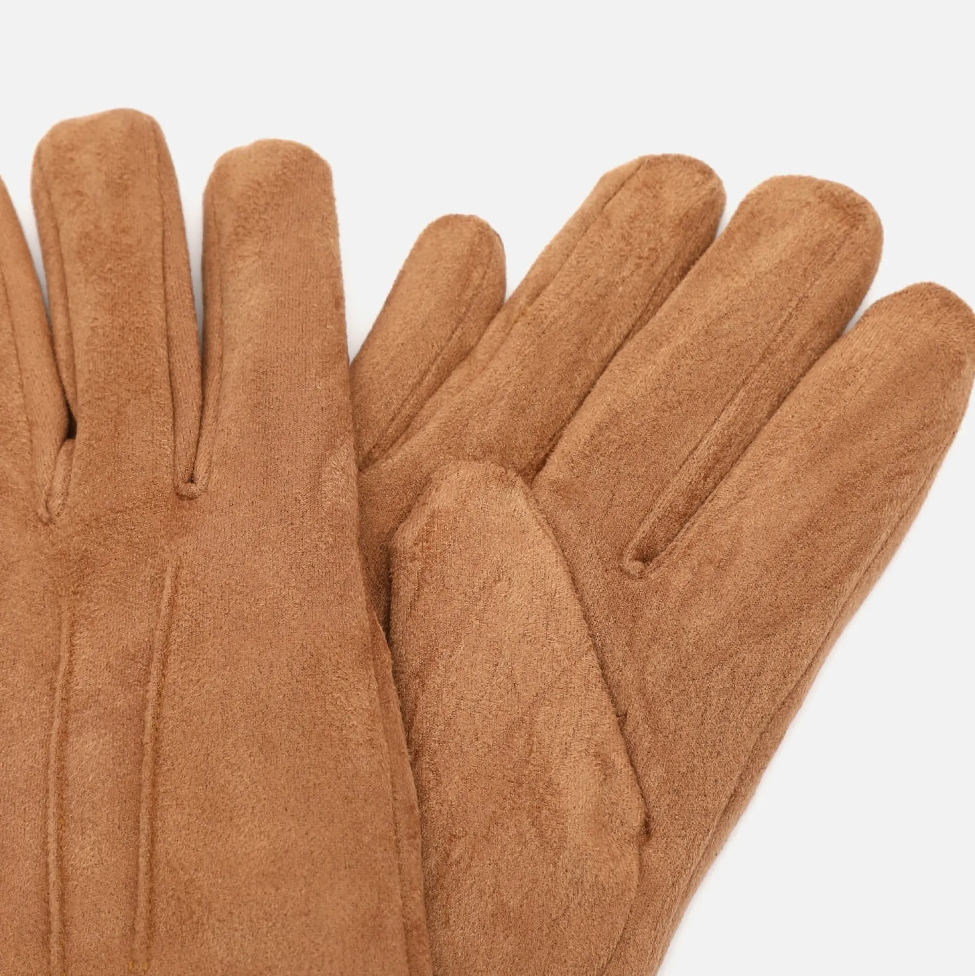 Misako Guantes de antelina con puño efecto pelo