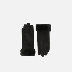 Misako Guantes de antelina con puño efecto pelo
