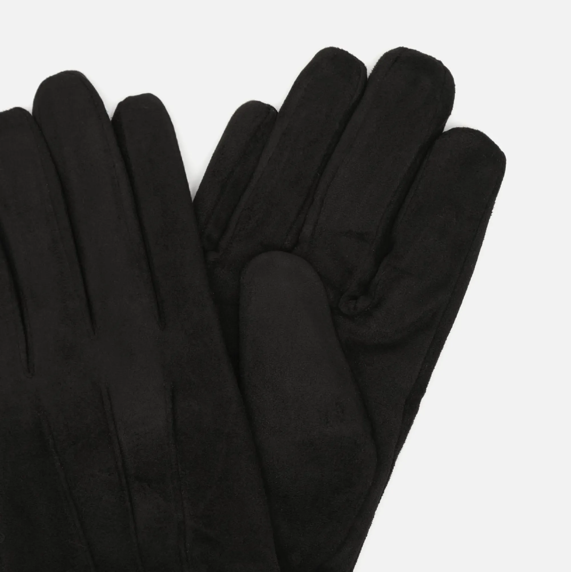 Misako Guantes de antelina con puño efecto pelo