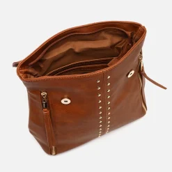Misako Mochila con solapa y detalles metálicos