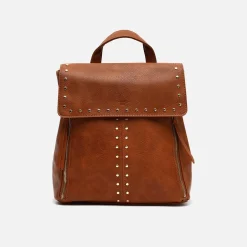 Misako Mochila con solapa y detalles metálicos
