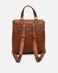Misako Mochila con solapa y detalles metálicos