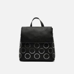 Misako Mochila con solapa y detalles metálicos