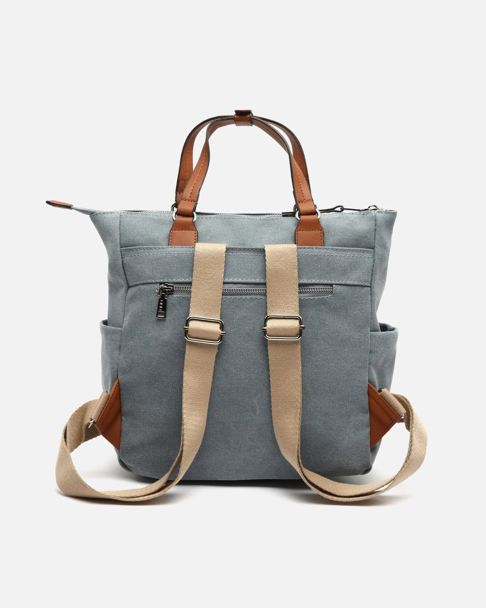 Misako Mochila de tela con asa de mano