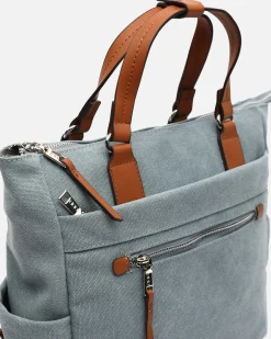Misako Mochila de tela con asa de mano