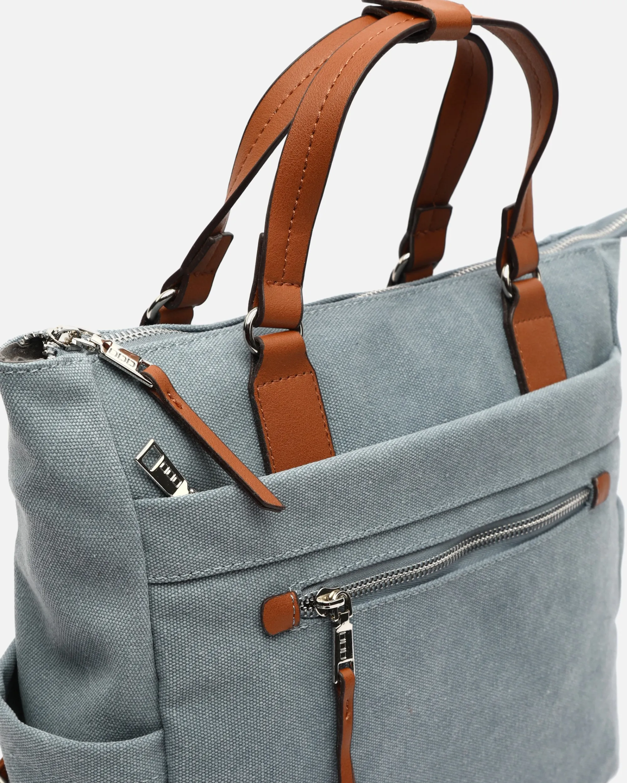 Misako Mochila de tela con asa de mano
