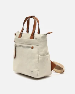 Misako Mochila de tela con asa de mano