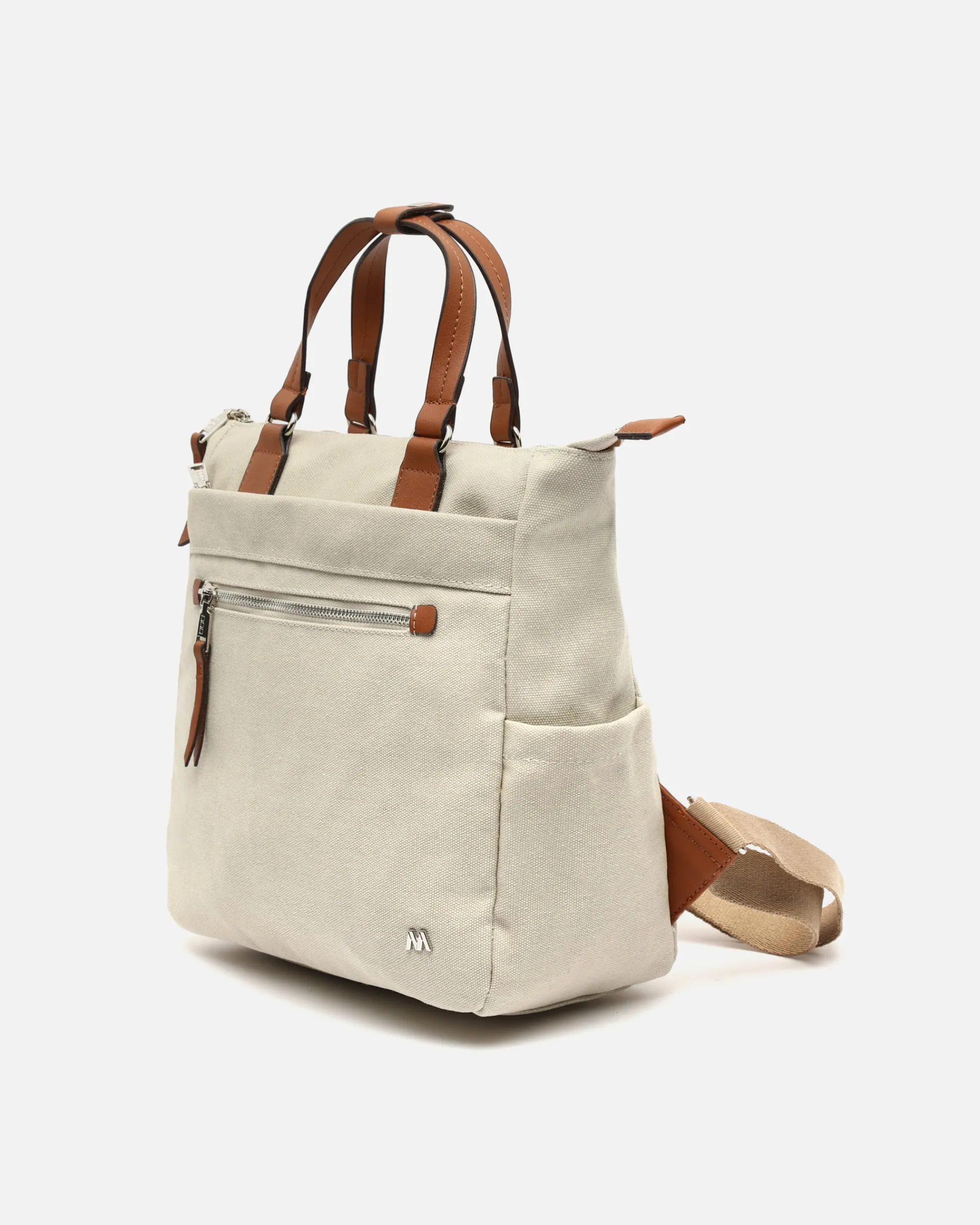 Misako Mochila de tela con asa de mano