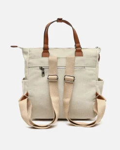 Misako Mochila de tela con asa de mano