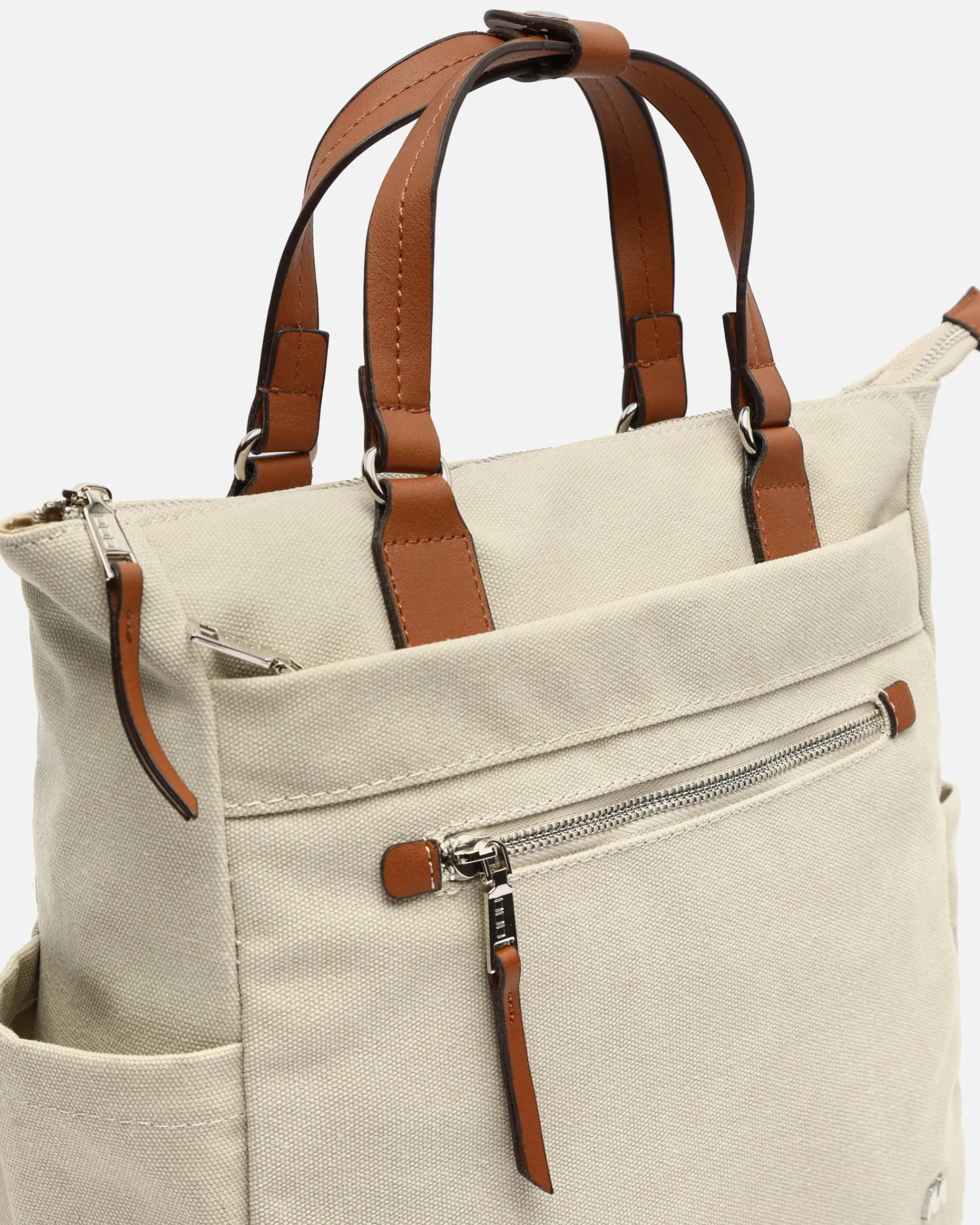 Misako Mochila de tela con asa de mano