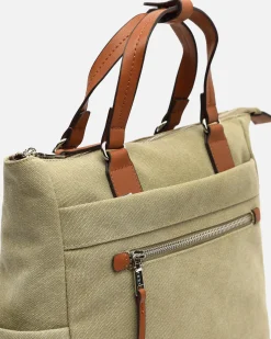 Misako Mochila de tela con asa de mano