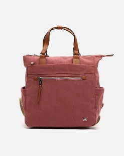 Misako Mochila de tela con asa de mano