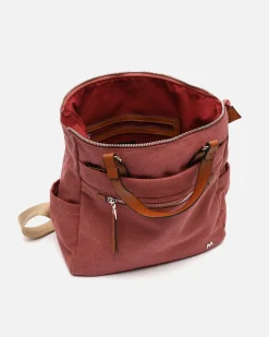 Misako Mochila de tela con asa de mano