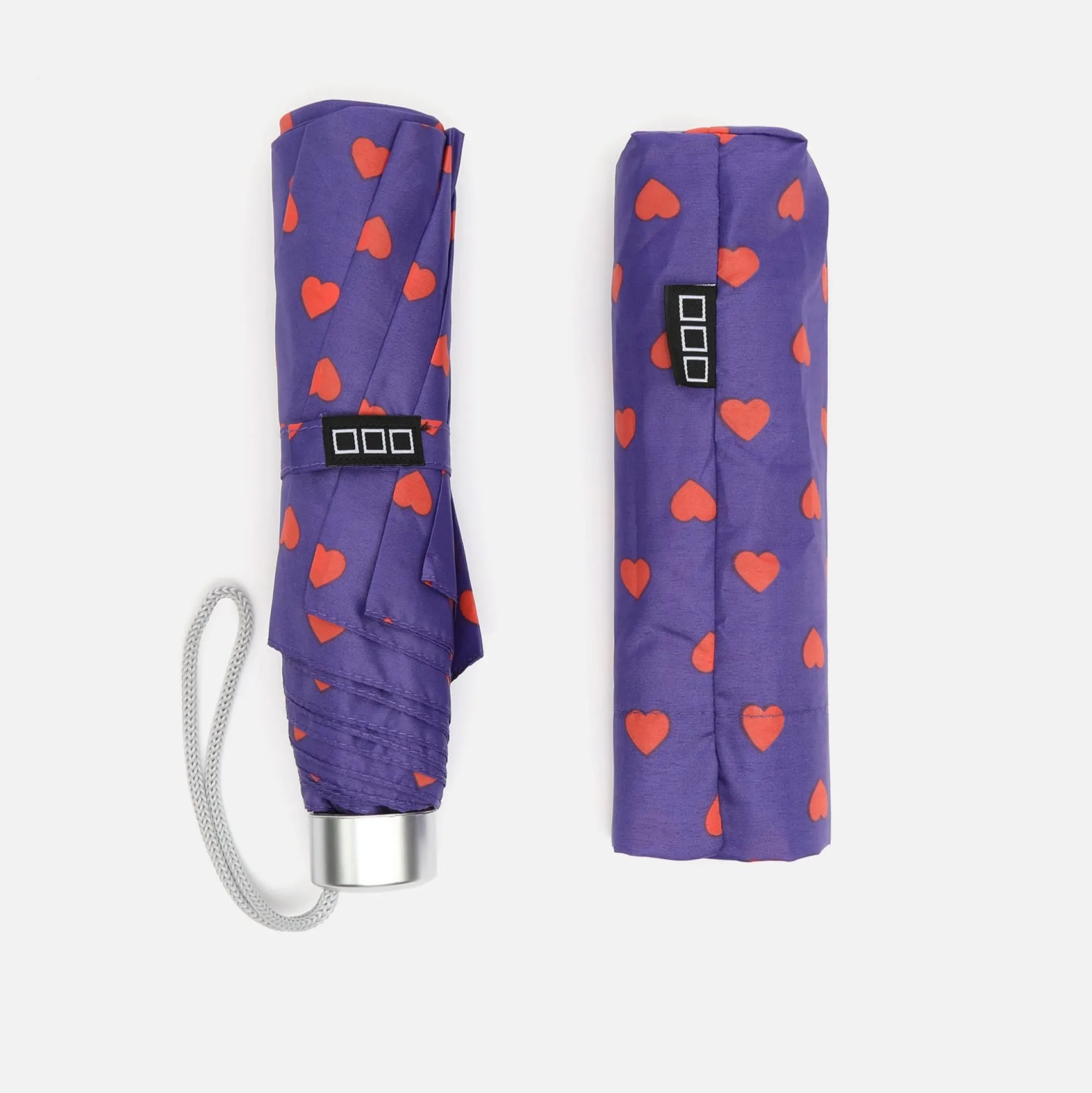 Misako Paraguas plegable con estampado de corazones